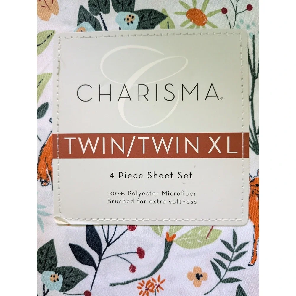 Charisma Sheet Set Twin/XL Woodland Animals Cottagecore Forest Fox Deer Print